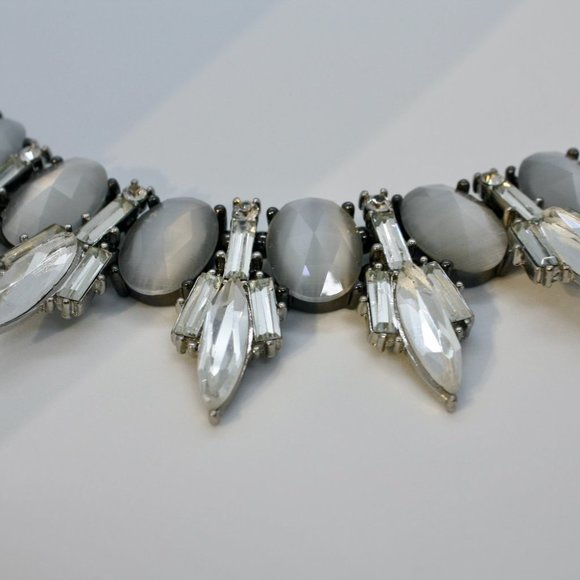 WH/BM Cat-Eye Crystal Spike Short Necklace - Picture 10 of 14